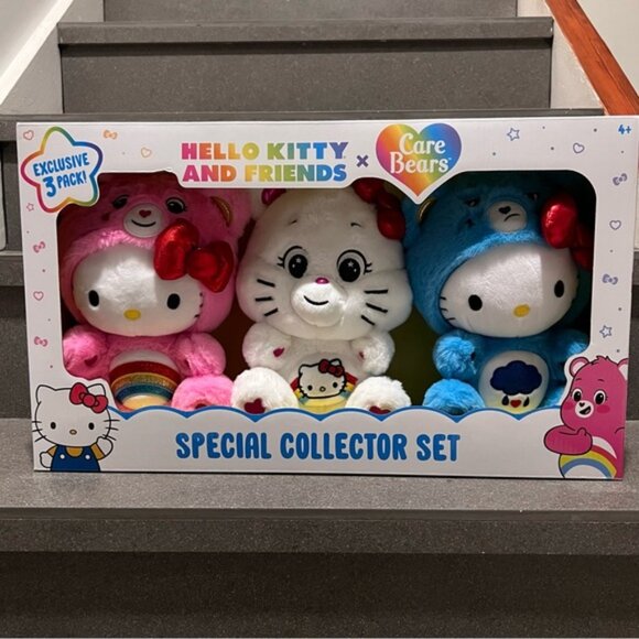 Hello Kitty & Friends x Care Bears Cheer Bear Special Collector Set,Set of 3,NIB - Picture 7 of 16